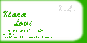 klara lovi business card